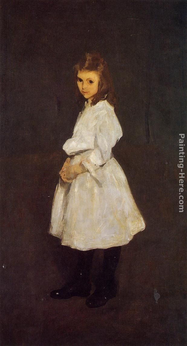 Little Girl in White painting - George Wesley Bellows Little Girl in White art painting